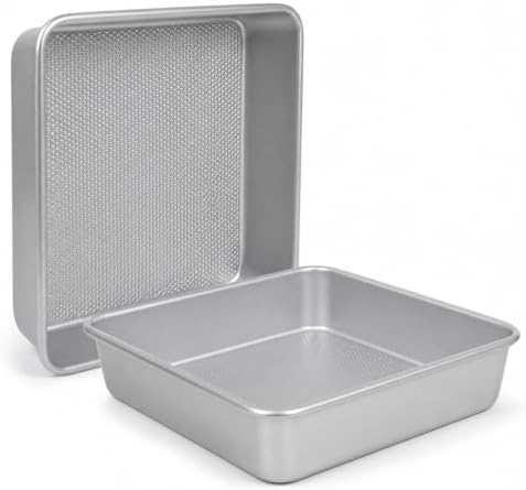 9 Inch Square Baking Pan Set of 2, Nonstick Aluminized Steel