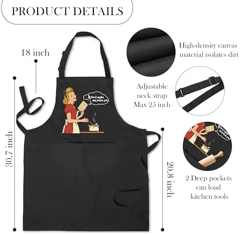 Funny Cooking Apron with Pockets for Women, Gifts for Chefs Cooks