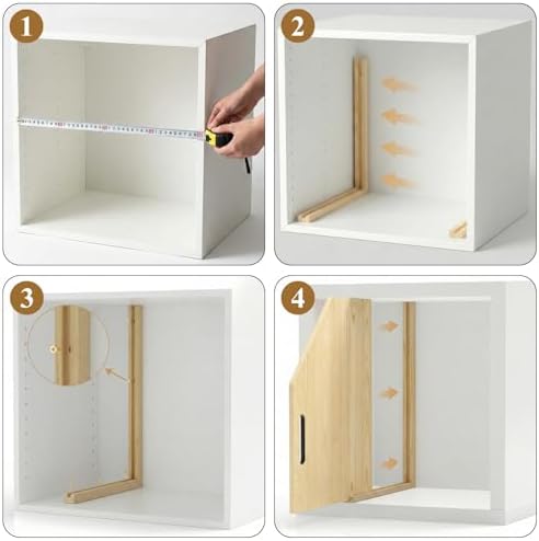 Solid Wood Tray Dividers for Cabinets, 4-Pack Baking Sheet & Cutting Board Organizer, Adjustable Cabinet Storage for Cookie Sheets, Pans and Pantry Trays