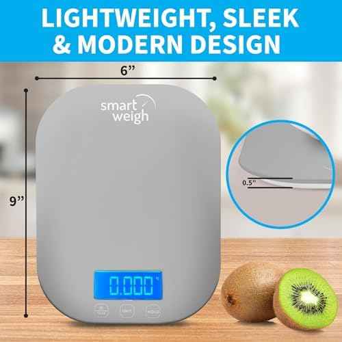 Smart Weigh Gray Digital Food & Kitchen Scale, Calorie Tracking for