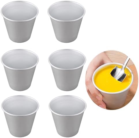 6 Packs Popover Pan, Aluminium Pudding Tin Cup Baking Maker