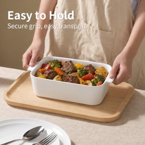 Samsle 9x6 Inch Small Ceramic Casserole Dish with Lid Deep for
