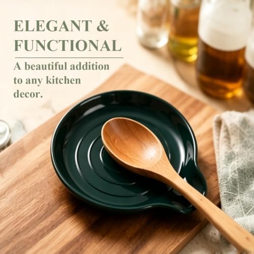 Kyraton Spoon Rest for Stove Top Set of 2, Plastic Heat-Resistant