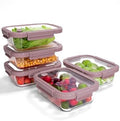 5-Pack 35.2 oz Borosilicate Glass Meal Prep Containers