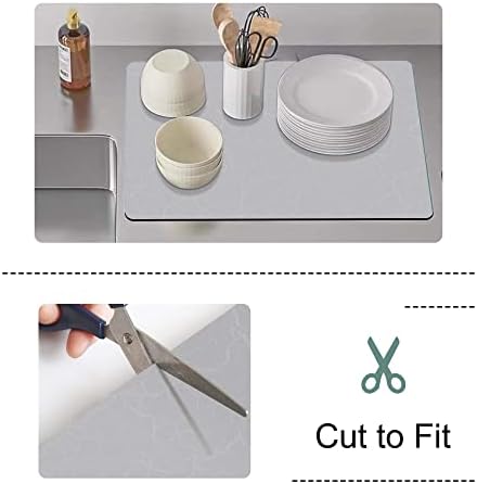 Golener Coffee Bar Mat, 23 x 15 Inch, Marble Gray