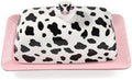Cow Butter Dish With Lid for Countertop - Cute Funny Ceramic Cover
