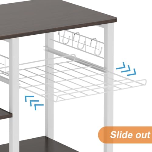soges 3-Tier Microwave Baker's Rack, Walnut Black