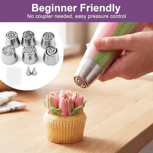 Extra Large Russian Piping Tips, 304 Stainless Steel 3D Flower