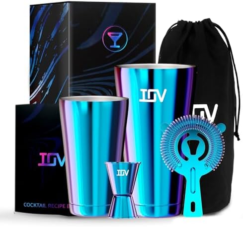 IOV Boston Cocktail Shaker Bar Set, Bartender Kit Drink Mixer Set with