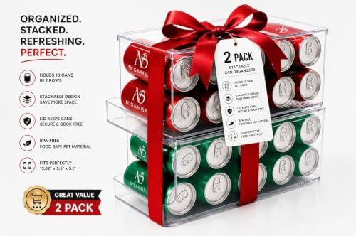 N'SAMBA 2-Pack Stackable Soda Can Organizer, 12 Oz