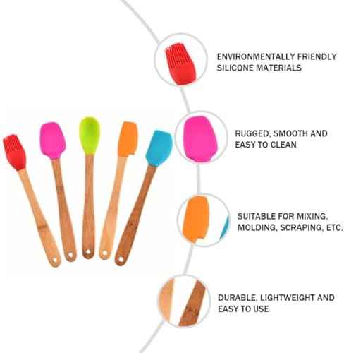 Silicone Baking Tool Set, Oil Brush, Scraper, Spoon, Spatulas