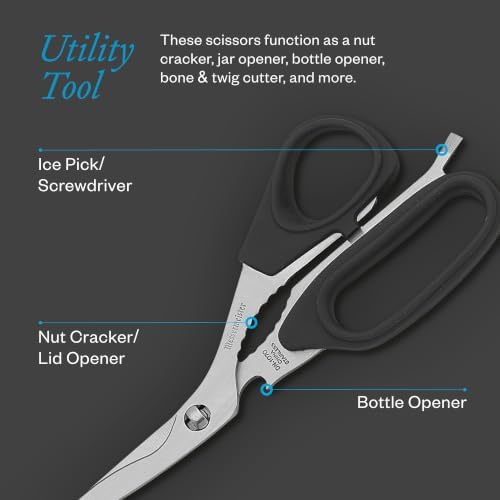 Messermeister 8.5-Inch Take-Apart Utility Shears, Black - Includes