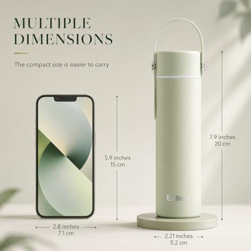 Exllena 【Upgraded】 Small Insulated Water Bottle 10oz with Adjustable