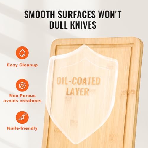 VEVOR Cutting Board 3 Pieces, Premium Versatile Bamboo Cutting Board