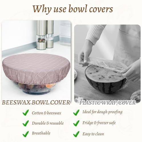 Reusable Beeswax Bowl Covers, 10/12 Inch