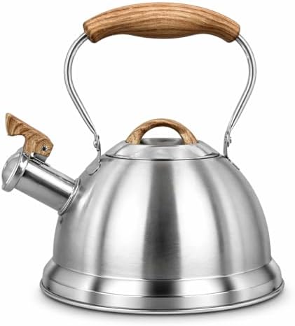 QNA Whistling Stainless Steel Tea Kettle, 2.8L