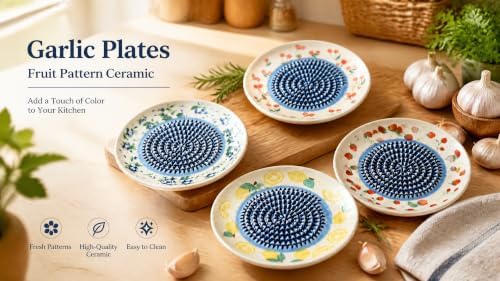 2 Pcs Premium Ceramic Garlic Grater Plate, 4.9'' Zester Grater