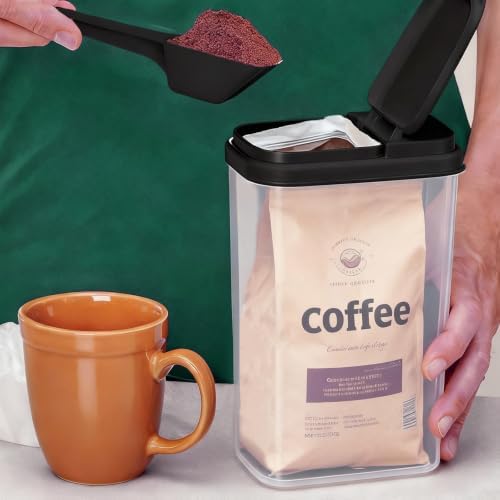 3-Pack Coffee Storage Containers with Scoop – Fit 12 oz Bags, Bag-in