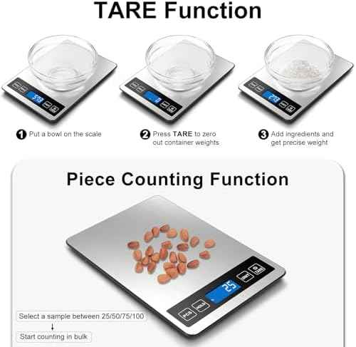 Fuzion Food Scale, 22lb/0.1oz Digital Kitchen Scale - 7 Units, Tare &