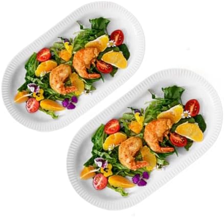 9" Oval Porcelain Serving Plates, Oven Safe Party Serving Trays and