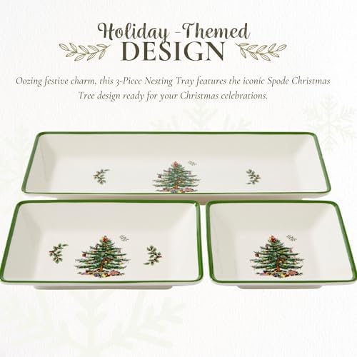 Spode Christmas Tree 3-Piece Traditional Nesting Trays - Set of 3