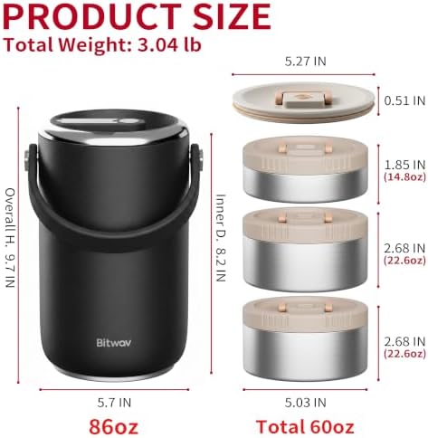 86oz Stainless Steel Vacuum Insulated Food Jar for Hot & Cold Food