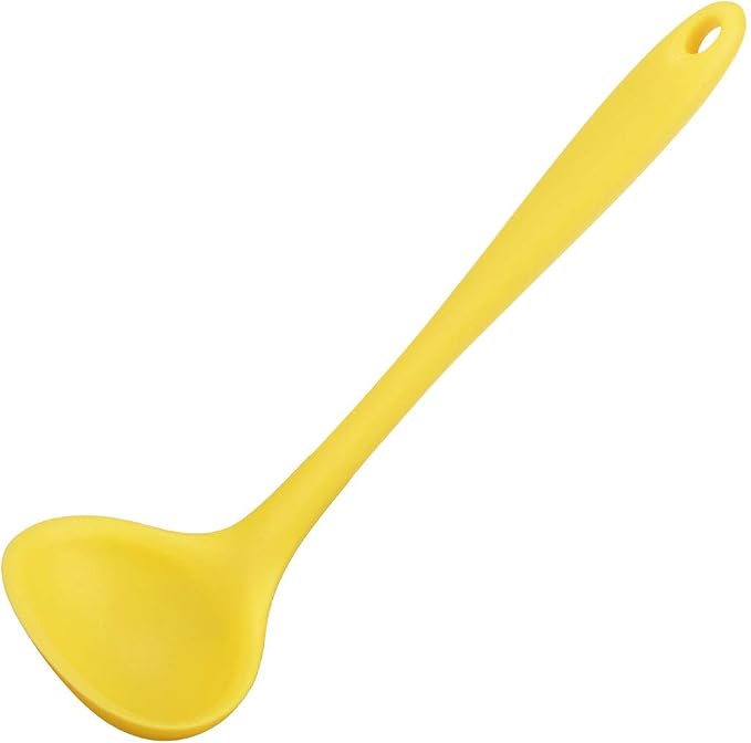 uxcell Silicone Soup Ladle Spoon 8.5 Inch Heat Resistant to 450°F One Piece by uxcell
