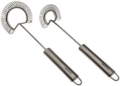 2pcsSet Egg Beater Stainless Steel Spring Egg Whisk, Kitchen Milk Egg
