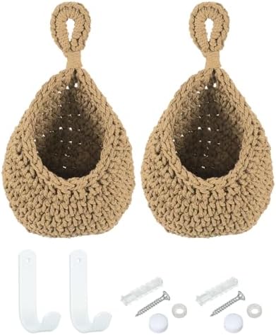 PATIKIL Hanging Fruit Baskets for Kitchen, 2 Pack Small Size Teardrop