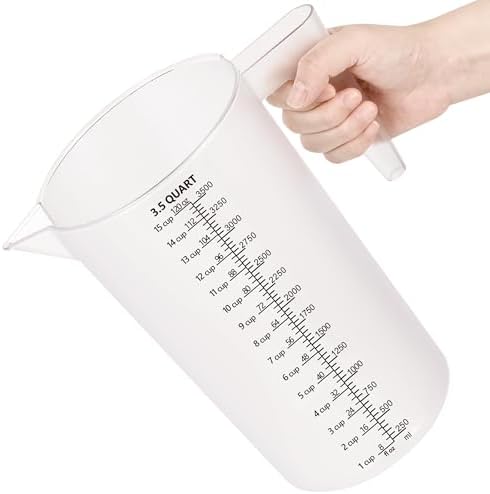 120oz Plastic Measuring Pitcher, 3500ml for Oil, Chemicals & More