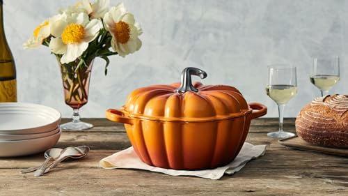 Le Creuset Enameled Cast Iron Signature Pumpkin Cocotte, 4 qt., Persimmon
