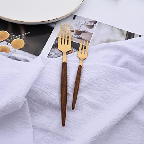 16-Piece Silverware Set with Cake Fork, Gold Stainless Steel Flatware