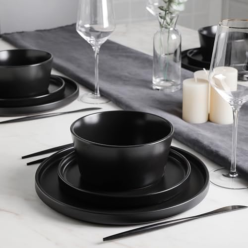 Stone Lain Celina Stoneware 16 Piece Dinnerware Set, Plates and Bowls