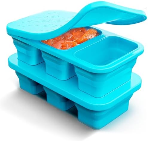 Silicone Freezer Trays With Lid, 2 Pack Collapsible Silicone Freezer