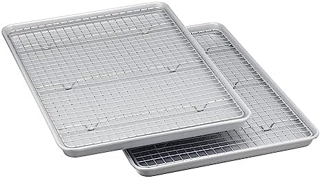 Amazon Basics Ceramic Nonstick Baking Sheets & Cooling Rack Set