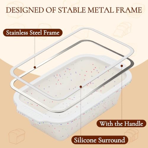 Silicone Bread Loaf Pans - 6 x 3.5" Metal Reinforced Frame Baking Mold