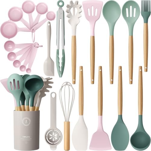 Silicone Kitchen Utensils Set, Heat-Resistant, BPA-Free