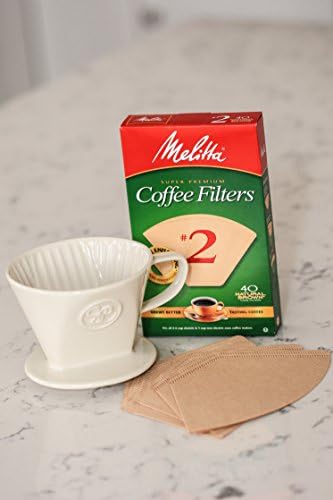 Simply Charmed Ceramic Pour Over Coffee Maker with 40 Count Melitta