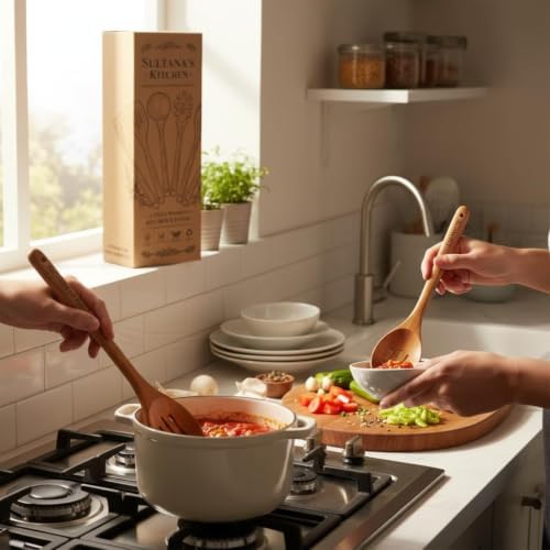 6-Piece Wooden Cooking Utensil Set