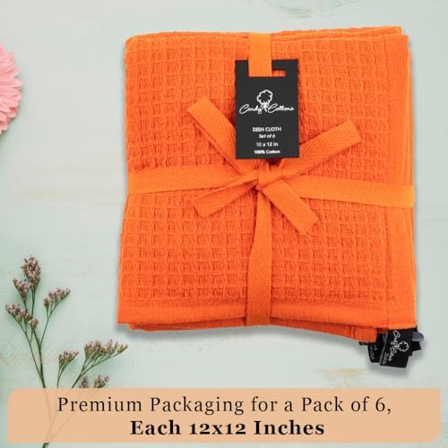 Dish Towels|Kitchen Dish Cloths Two-sided Waffle Terry|12x12 Inches