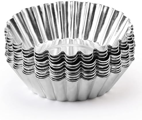 Tosnail 50 Pieces Aluminum Egg Tart Mold Small Tart Pie Tin Mini