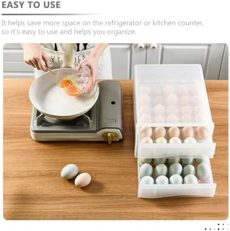 Zerodeko Double-layer Pp Egg Storage Box Kitchen Drawer Fridge Egg