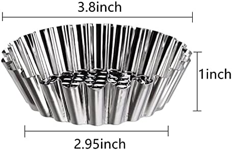 Dicunoy 30 PCS Egg Tart Mold for Baking, 3.8 Inch Stainless Steel Mini