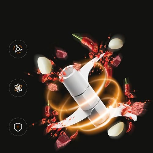 Hand Food Chopper, Portable Hand Pull String Garlic Mincer Onion