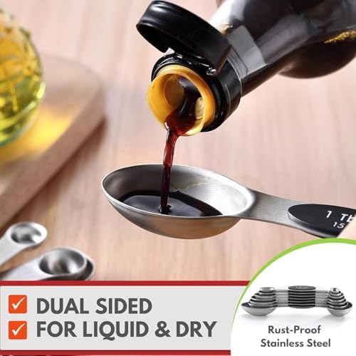 Measuring Spoons Set - Stainless Steel Magnetic Measuring Spoons SET
