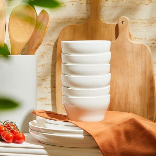 Sweese Set of 6 Porcelain Bouillon Cups, White High-Grade Durable