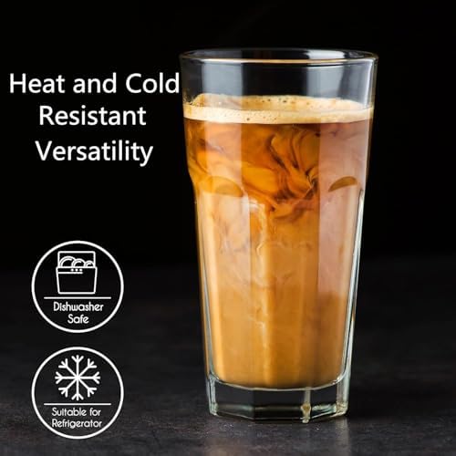500ml Drinking Glass Set of 6 | Clear Tumbler Water Glasses for