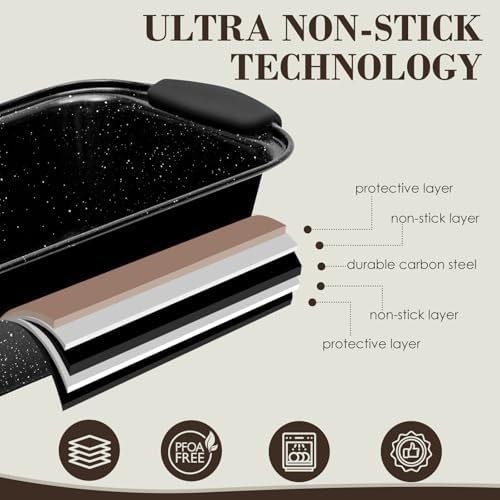 Baking Pans Set Nonstick, Bakeware Sets Stackable with Silicone
