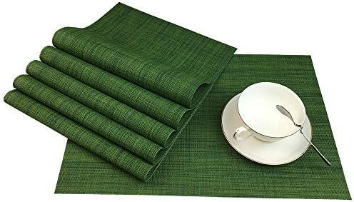 Placemats Set of 6 for Dining Table Stain Resistant Washable PVC