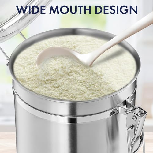 ENLOY 165oz Stainless Steel Airtight Canister for Kitchen with Clear